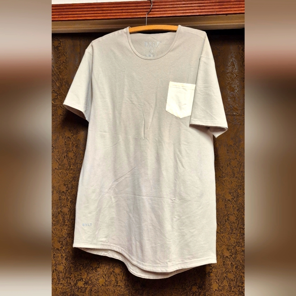 BYLT Men's Classic Cream & White Pocket T-Shirt